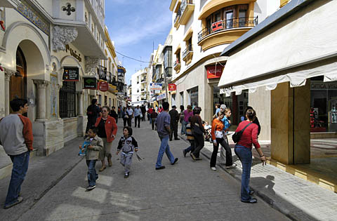Narrow pedestrian street, Ayamonte, Spain