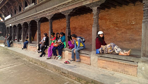 Lounging on Durbar Square, Bhaktapur