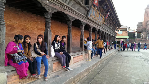 Hanging out on Durbar Square, Bhaktapur